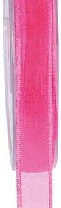 Ruban organdi bord satin Fuschia