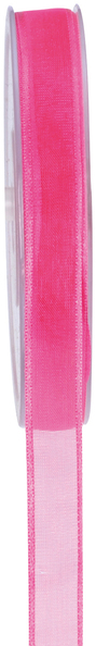 Ruban organdi bord satin Fuschia