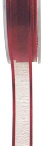 Ruban organdi bord satin Bordeaux