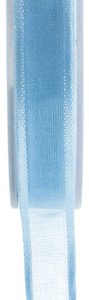 Ruban organdi bord satin Bleu ciel