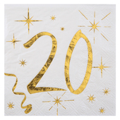 Serviette métallisé 20 ans