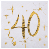 Serviette métallisé 40 ans