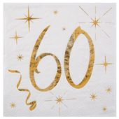 Serviette métallisé 60 ans
