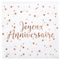 Serviette "Joyeux Anniversaire" rose gold