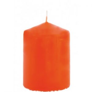 Bougie cylindre orange 6x10cm
