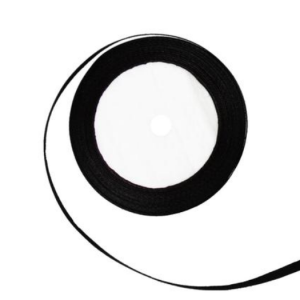 Ruban satin 6mm Noir