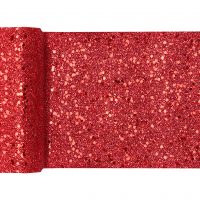 chemin de table paillettes rouge
