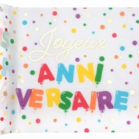Chemin de table Joyeux Anniversaire multicolore