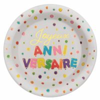 Assiettes Joyeux Anniversaire multicolore