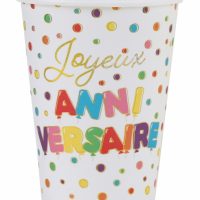 Gobelets Joyeux Anniversaire multicolore