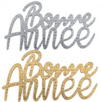 Confetti bois Bonne Année or et argent