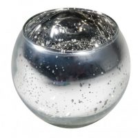 bougeoir boule argent