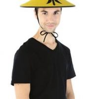 Chapeau chinois jaune et noir