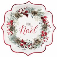 Assiette guirlande Noël Rouge