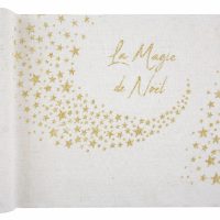 Chemin de table nuit de Noël Blanc