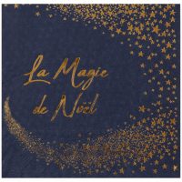 Serviette La magie de Noël Bleu