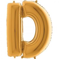 Ballon lettre "D" alu 102 cm doré