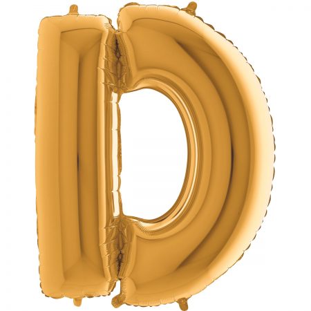 Ballon lettre "D" alu 102 cm doré