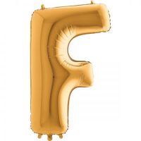 Ballon lettre "F" alu 102 cm doré