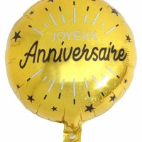 Ballon alu anniversaire doré