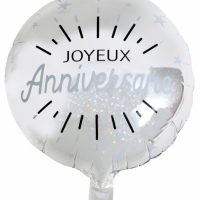 Ballon alu anniversaire argenté