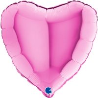 Ballon alu cœur 18" fuschia