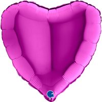 Ballon alu cœur 18" violet
