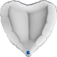 Ballon alu cœur 18" argent