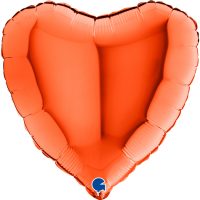 Ballon alu cœur 18" orange