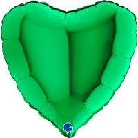 Ballon alu cœur 18" vert
