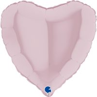 Ballon alu cœur 18" rose pastel