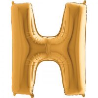 Ballon lettre "H" alu 102 cm doré