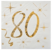 Serviette âge or 80 ans