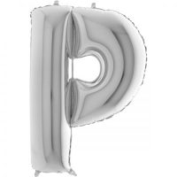 Ballon lettre "P" alu 102 cm argenté