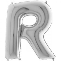 Ballon lettre "R" alu 102 cm argenté
