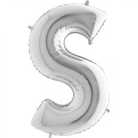 Ballon lettre "S" alu 102 cm argenté
