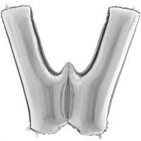 Ballon lettre "W" alu 102 cm argenté