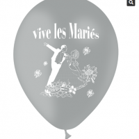 Ballons "Vive les mariés" Couple gris