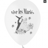 Ballons "Vive les mariés" Couple blanc