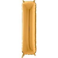 Ballon lettre "I" alu 102 cm doré