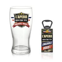 Coffret verre bière "l'apéro recrute"