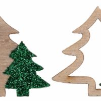 Confettis bois et vert Noël