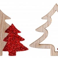 Confettis bois et rouge Noël