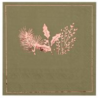 Serviette Happy Noël Vert sauge