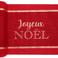 Chemin de table Joyeux Noël Rouge