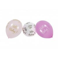 6 Ballons Hello Baby Rose