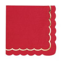 Serviettes Festonnées Rouge