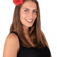 Pince à cheveux fleur rouge