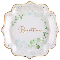 Assiette Baptême Végétal