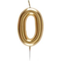 Bougie métallique Or "0"